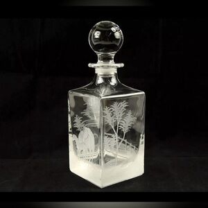 SP Collection Elegant, Clear - Equestrian Glass Decanter with Etched Design
